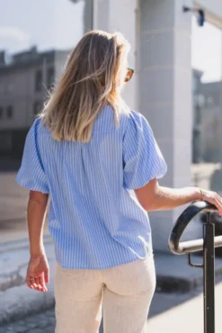 Ulia Stripe Blouse Blue Stripe