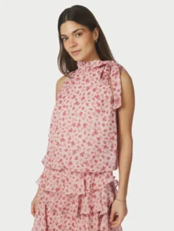 Veda Flower Top Dusty Rose