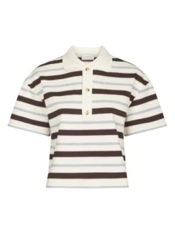 Vennera Triple Stripe Polo Tee Grey