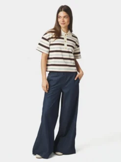 Vennera Triple Stripe Polo Tee Grey