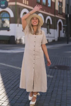 Viana Ginia 2/4 Dress Sand Melange