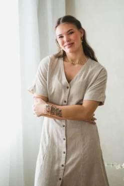 Viana Ginia 2/4 Dress Sand Melange