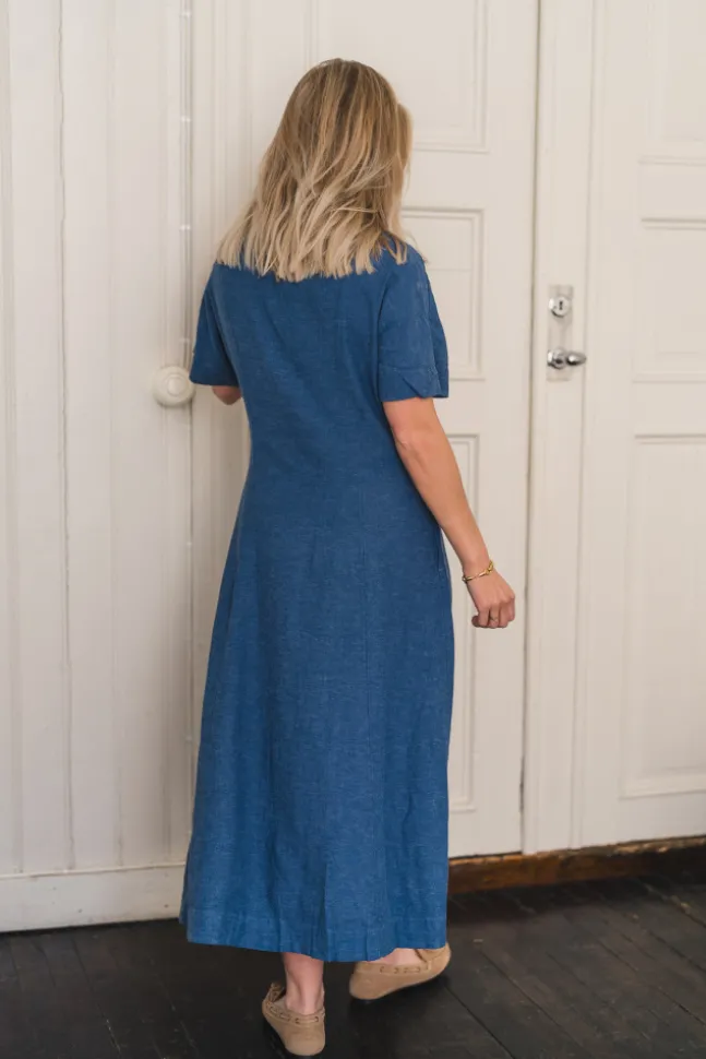 Viana Ginia 2/4 Dress V Indigo Melange