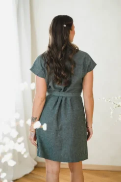 Viana Ginia SS Shirt Dress Laurel W Melange