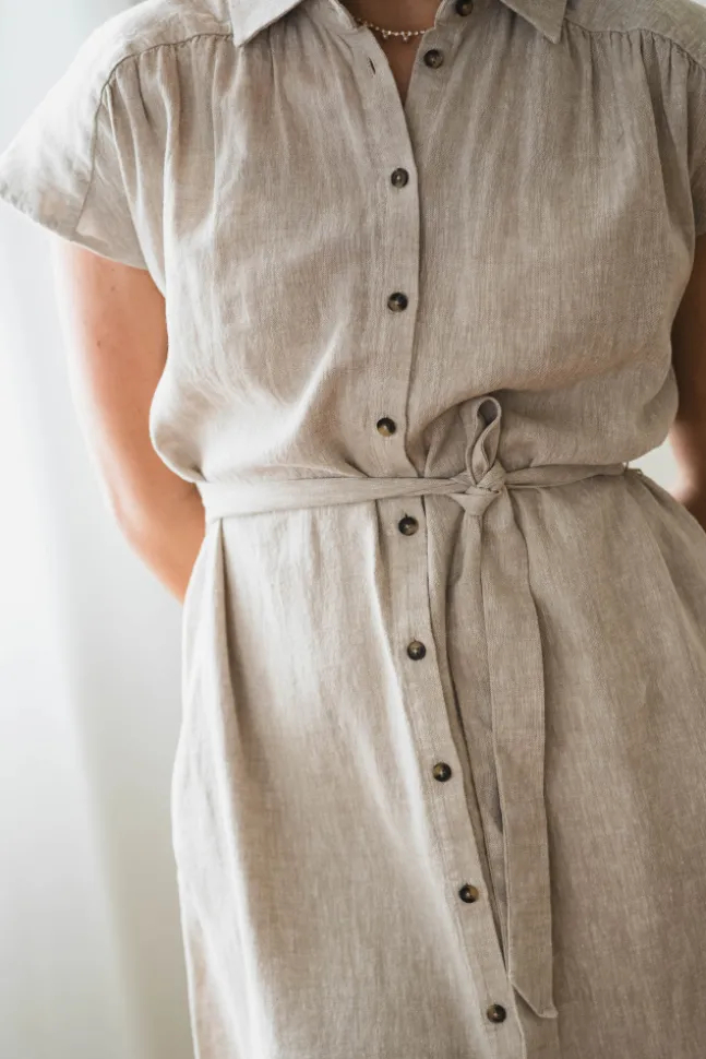 Viana Ginia SS Shirt Dress Sand Melange