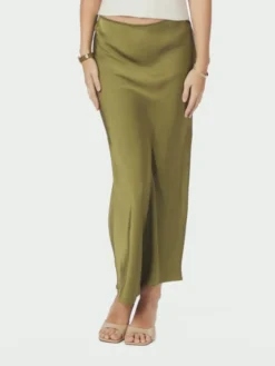 Vicky Heavy Sateen Skirt Sage Green