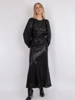 Vicky Sequins Skirt Black
