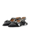 Victoria Slingback Buckle Smooth Leather Black