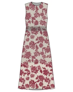 Vildana SL Dress Rhubarb Flower