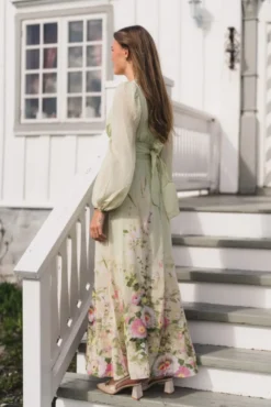 Viscose V-Neck Dress Growing Garden