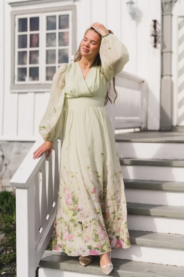 Viscose V-Neck Dress Growing Garden