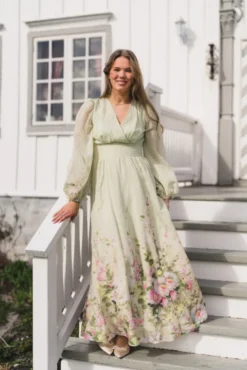 Viscose V-Neck Dress Growing Garden