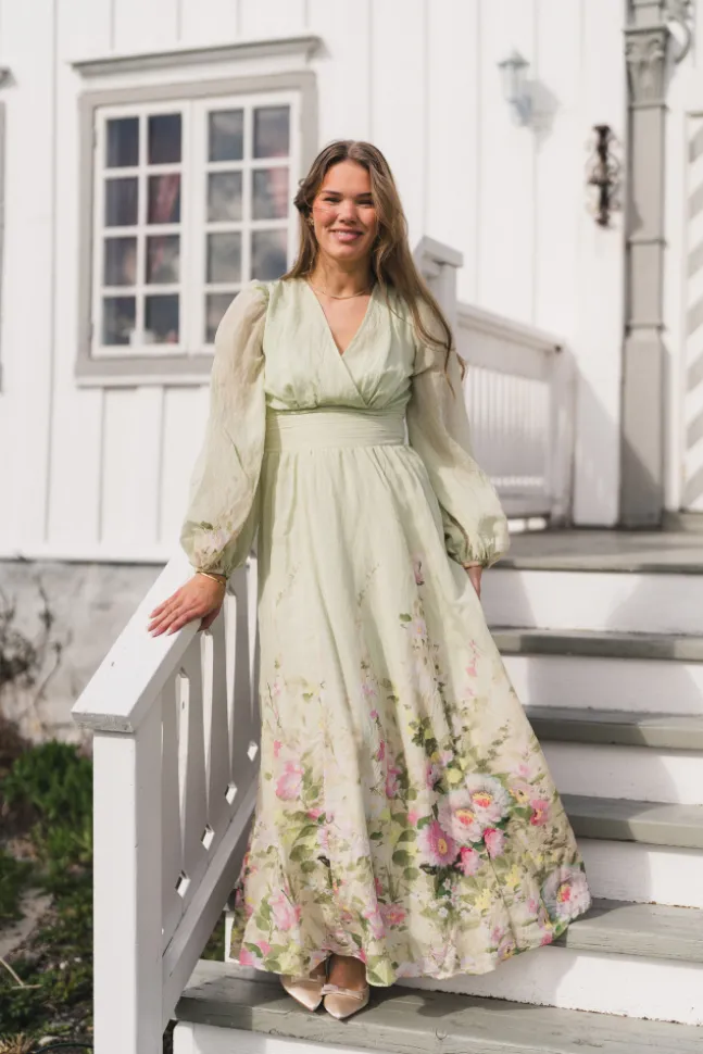 Viscose V-Neck Dress Growing Garden