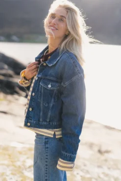 W Cropped Denim Jacket Blue