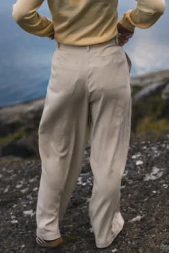 Wide Linen Trousers Ecru