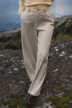 Wide Linen Trousers Ecru