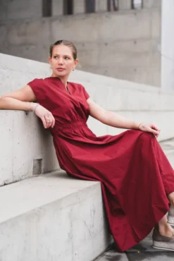 Wiliane SL Dress Rhubarb