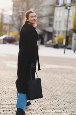 Wool Coat Long Black
