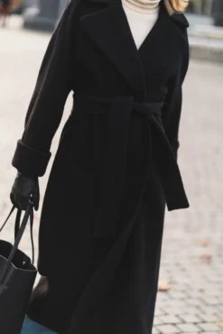 Wool Coat Long Black