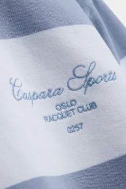 W. Thin Cotton Rugby Shirt White And Vintage Blue Stripes