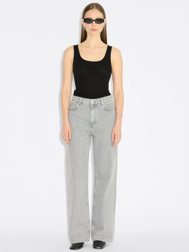 W Wide Jeans Light Grey