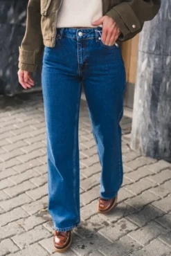 W Wide Jeans Mid Blue