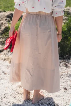 Yara Poplin Skirt Dark Sand
