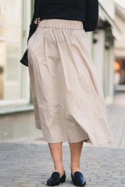 Yara Poplin Skirt Dark Sand