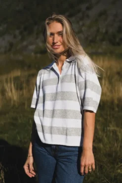 Yasmin Stripe Grey/Creme