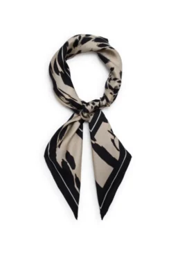 York Scarf Leopard Pearl White Ecru