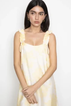 Zaha Dress Yellow Floral Print