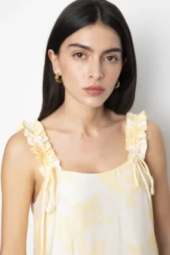 Zaha Dress Yellow Floral Print