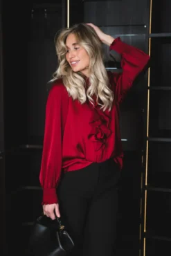Zamola Blouse Dark Red