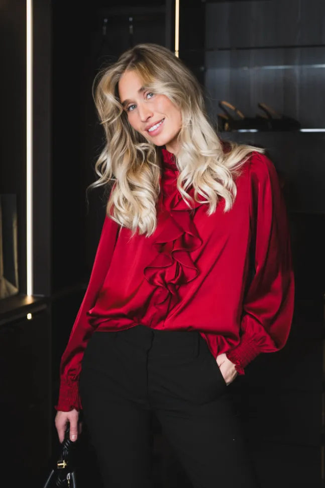 Zamola Blouse Dark Red