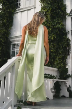 Zelda Scarf Detail Maxi Dress Pistachio