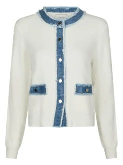 Zelma Knit Denim Cardigan Offwhite