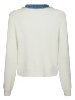Zelma Knit Denim Cardigan Offwhite